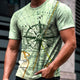 3D Graphic Printed Short Sleeve Shirts Compass