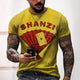 3D Graphic Printed Short Sleeve Shirts Graphic Letter